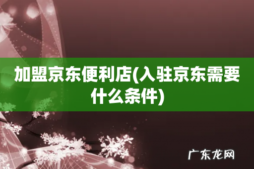 入驻京东需要什么条件 加盟京东便利店