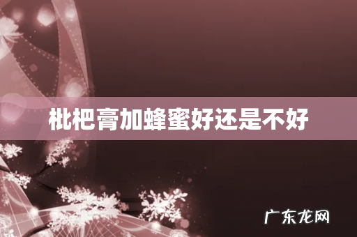 枇杷膏加蜂蜜好还是不好