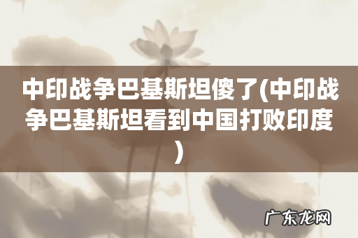 中印战争巴基斯坦看到中国打败印度 中印战争巴基斯坦傻了