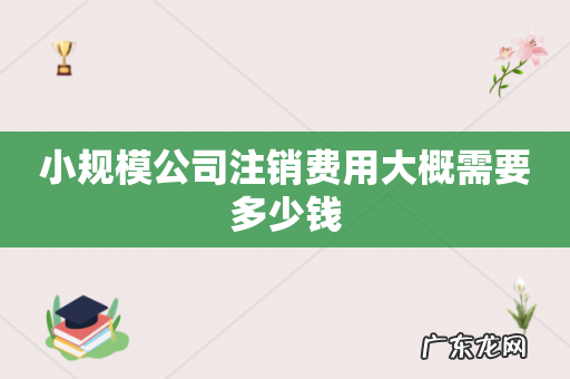 小规模公司注销费用大概需要多少钱