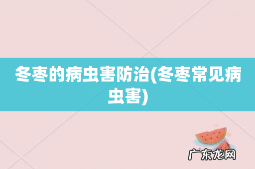 冬枣常见病虫害 冬枣的病虫害防治