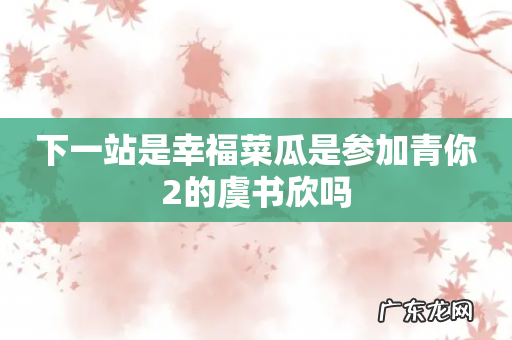 下一站是幸福菜瓜是参加青你2的虞书欣吗