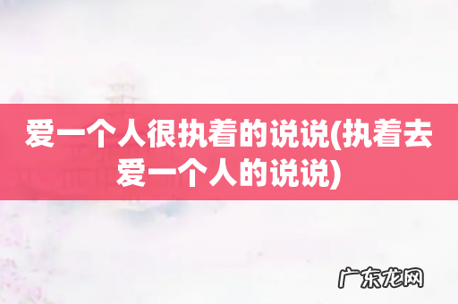 执着去爱一个人的说说 爱一个人很执着的说说