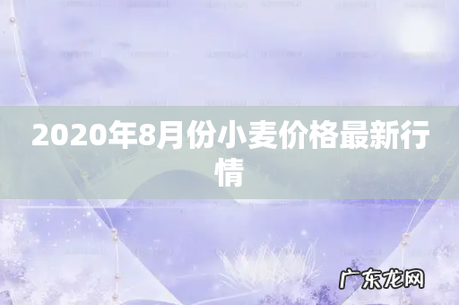 2020年8月份小麦价格最新行情