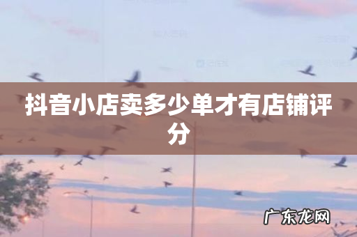 抖音小店卖多少单才有店铺评分