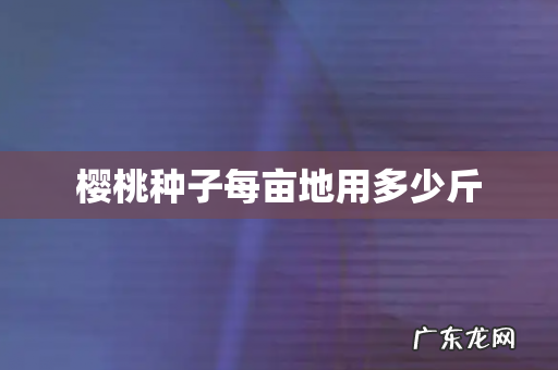 樱桃种子每亩地用多少斤