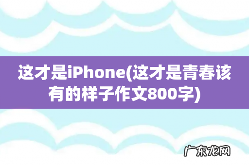 这才是青春该有的样子作文800字 这才是iPhone