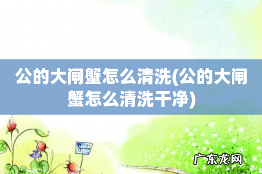 公的大闸蟹怎么清洗干净 公的大闸蟹怎么清洗