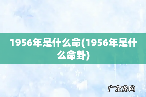 1956年是什么命卦 1956年是什么命