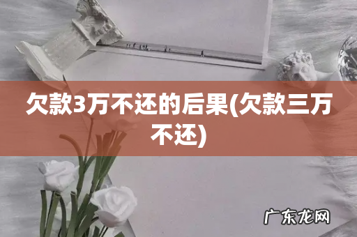欠款三万不还 欠款3万不还的后果