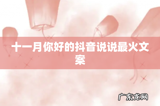 十一月你好的抖音说说最火文案