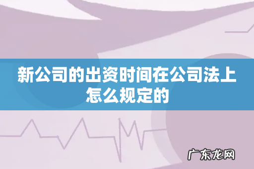 新公司的出资时间在公司法上怎么规定的