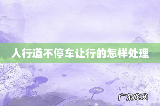 人行道不停车让行的怎样处理