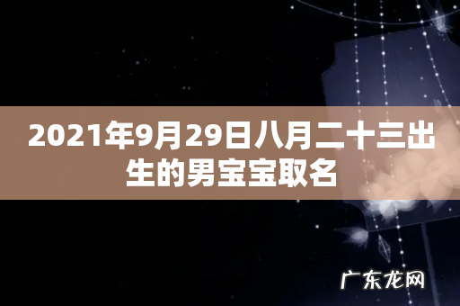 2021年9月29日八月二十三出生的男宝宝取名