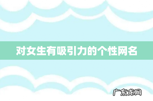 对女生有吸引力的个性网名
