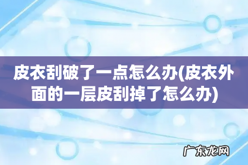 皮衣外面的一层皮刮掉了怎么办 皮衣刮破了一点怎么办