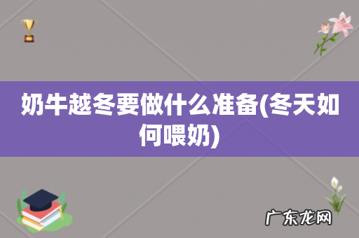 冬天如何喂奶 奶牛越冬要做什么准备