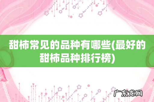 最好的甜柿品种排行榜 甜柿常见的品种有哪些