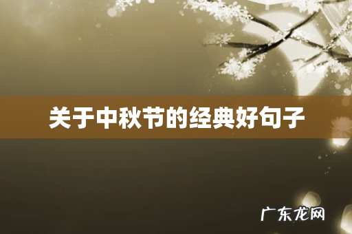 关于中秋节的经典好句子