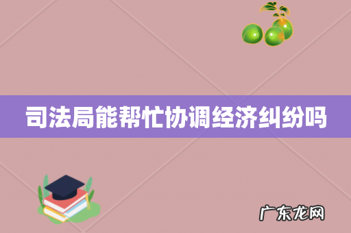 司法局能帮忙协调经济纠纷吗