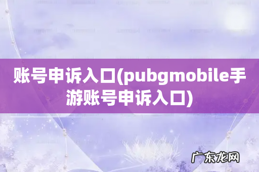pubgmobile手游账号申诉入口 账号申诉入口
