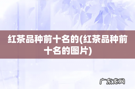 红茶品种前十名的图片 红茶品种前十名的