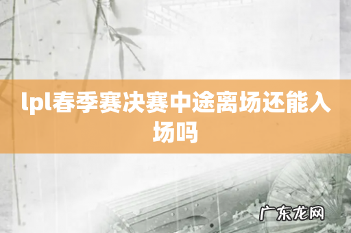 lpl春季赛决赛中途离场还能入场吗