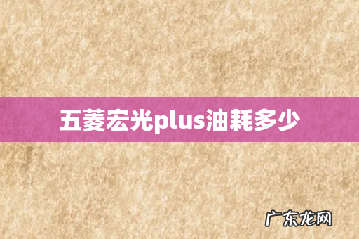 五菱宏光plus油耗多少