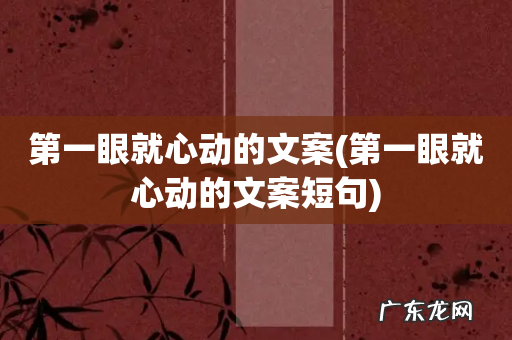 第一眼就心动的文案短句 第一眼就心动的文案