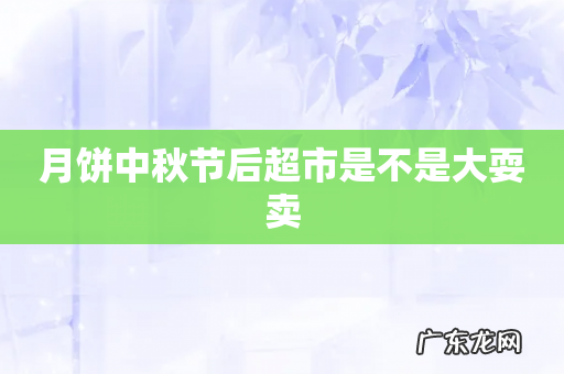 月饼中秋节后超市是不是大耍卖