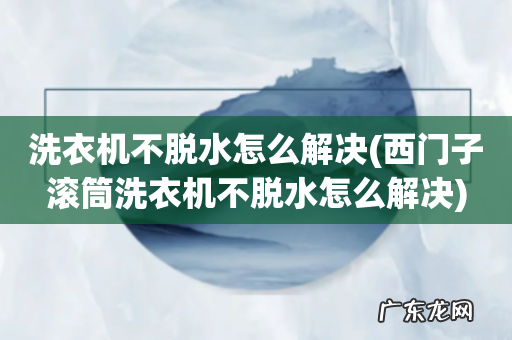 西门子滚筒洗衣机不脱水怎么解决 洗衣机不脱水怎么解决