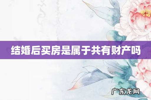结婚后买房是属于共有财产吗