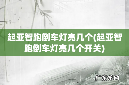 起亚智跑倒车灯亮几个开关 起亚智跑倒车灯亮几个