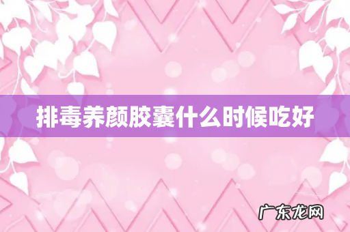 排毒养颜胶囊什么时候吃好