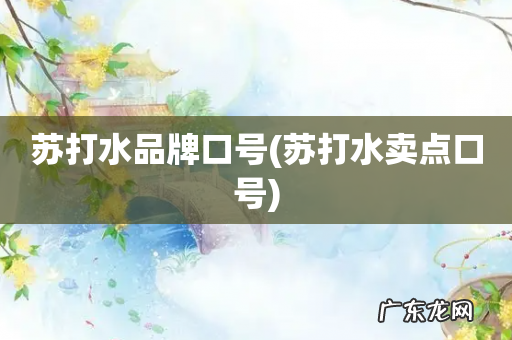 苏打水卖点口号 苏打水品牌口号