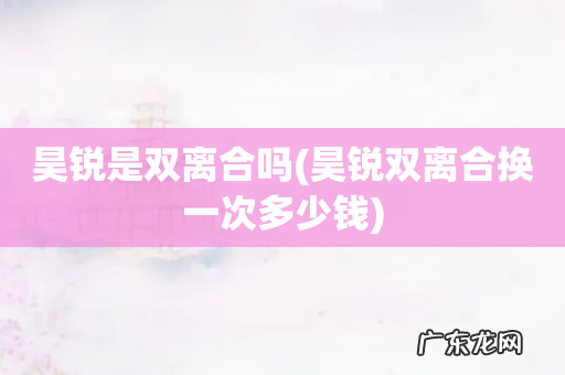 昊锐双离合换一次多少钱 昊锐是双离合吗