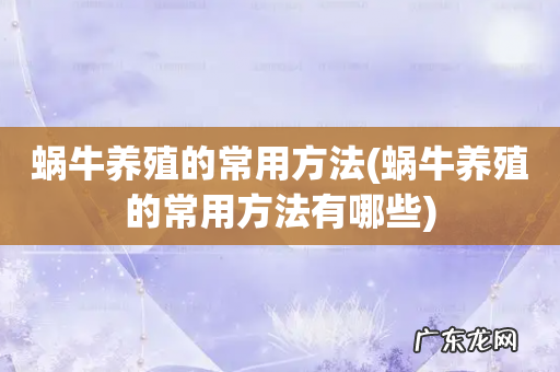 蜗牛养殖的常用方法有哪些 蜗牛养殖的常用方法