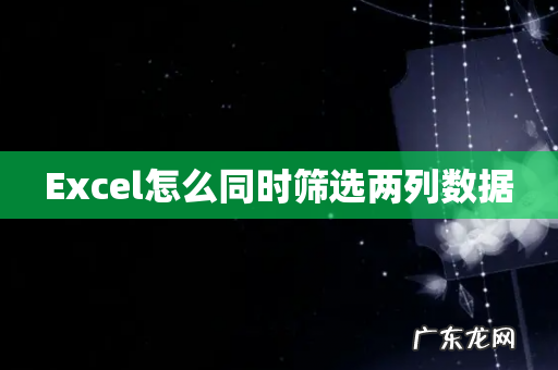 Excel怎么同时筛选两列数据