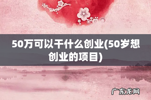 50岁想创业的项目 50万可以干什么创业