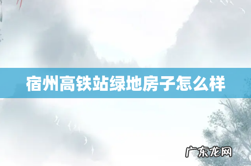 宿州高铁站绿地房子怎么样