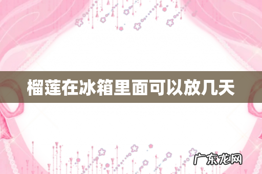 榴莲在冰箱里面可以放几天