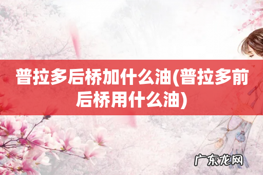 普拉多前后桥用什么油 普拉多后桥加什么油