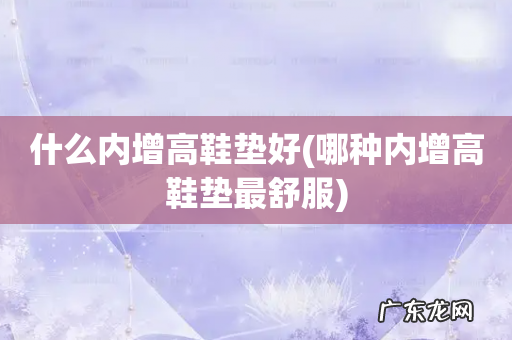 哪种内增高鞋垫最舒服 什么内增高鞋垫好