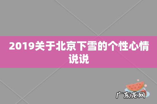 2019关于北京下雪的个性心情说说