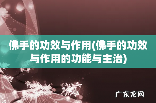 佛手的功效与作用的功能与主治 佛手的功效与作用
