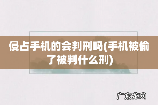 手机被偷了被判什么刑 侵占手机的会判刑吗