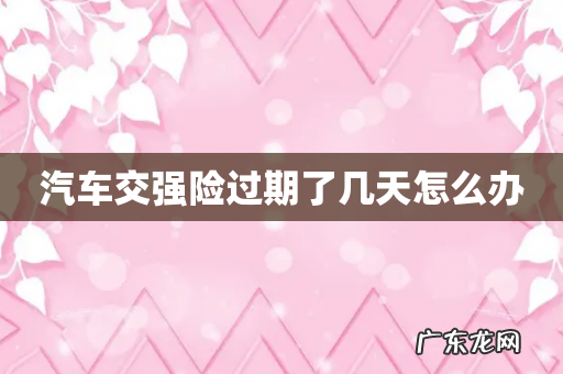 汽车交强险过期了几天怎么办