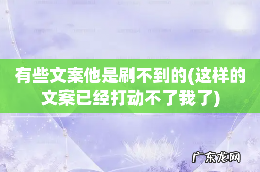 这样的文案已经打动不了我了 有些文案他是刷不到的