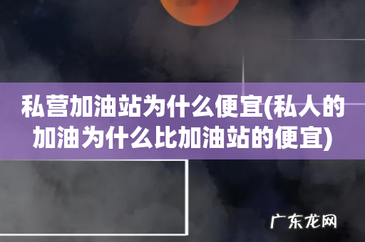 私人的加油为什么比加油站的便宜 私营加油站为什么便宜