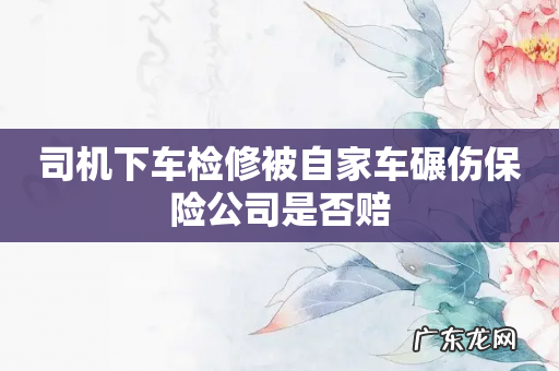 司机下车检修被自家车碾伤保险公司是否赔